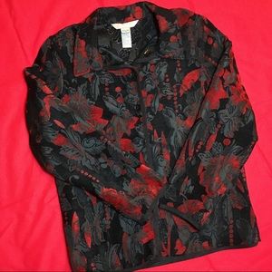 Red And Black Floral Blazer